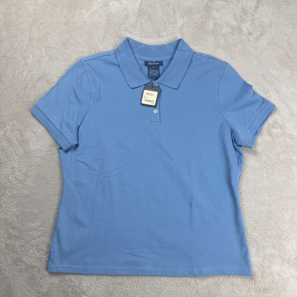 Faconnable Polo‎ Shirt Womens L Blue MSRP $55 New With Tags